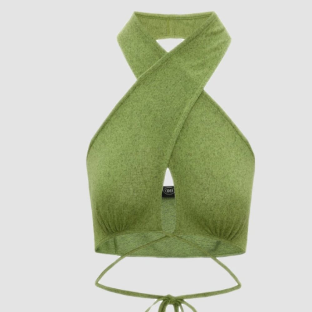 Green Halter Top Size XS Never Worn